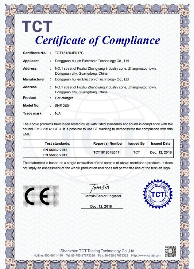 HUIEN Certifications