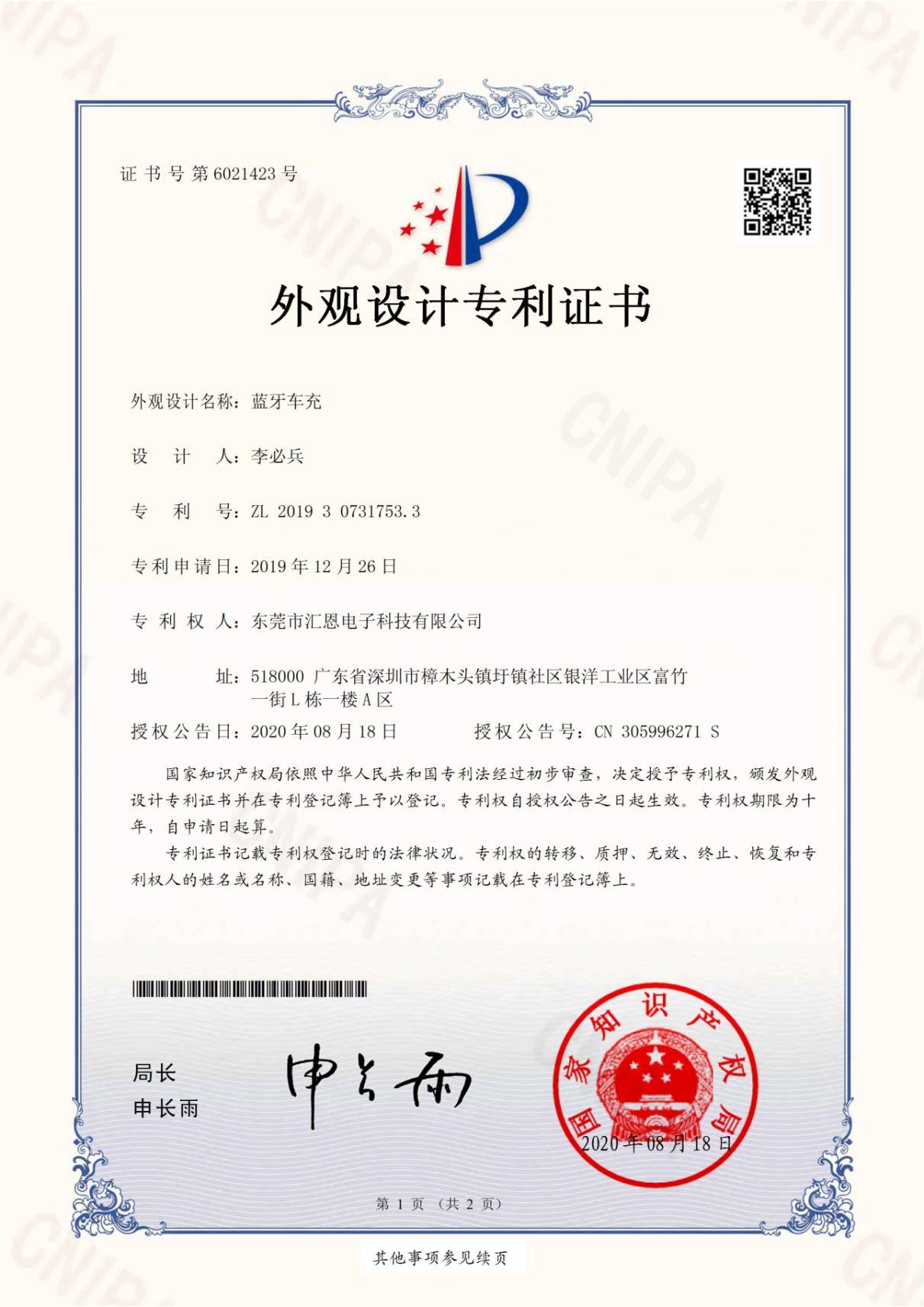 HUIEN Certifications